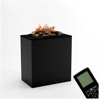 Kaminlicht Elektrokamin Rilke Wasserdampf Kamin, Elektrischer Kamin, Wasserdampfkamin mit 3D Feuer und Knisterfunktion schwarz