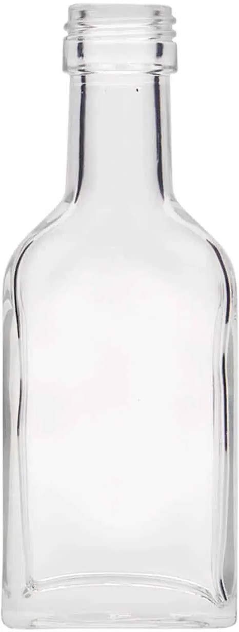 40 ml Fiaschetta tascabile a collo lungo, rettangolare, imboccatura: PP 22