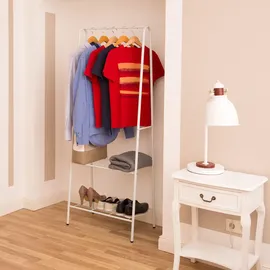 Relaxdays Garderobenständer Sandra 160 x 61,5 x 38 cm Weiß