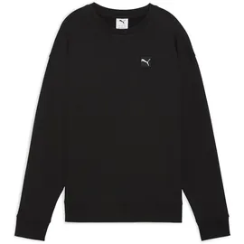 Puma Mädchen Elevated Comfort Crew Fl Sweatshirt, Puma Schwarz, 158 EU