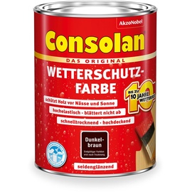 Consolan Wetterschutz-Farbe 750 ml dunkelbraun seidenglänzend