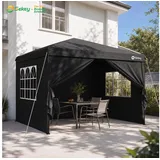 Sekey Faltpavillon 2x2/3x3/3x6 m, Gartenpavillon mit 4 Seitenteilen Partyzelt Wasserdicht, mit 4 Seitenteilen, Gartenpavillon 3 x 3 winterfest, Pavillon Pop Up Partyzelt, für Garten 300 cm