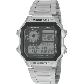 Casio Herrenuhr ILLUMINATOR WORLDTIME - Schwarz/Silber