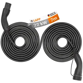 Lapp MOBILITY Selbstaufrollendes Ladekabel Typ 2, bis zu 22 kW, 7 m, schwarz