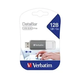Verbatim USB 2.0 Stick 128GB, DataBar grau