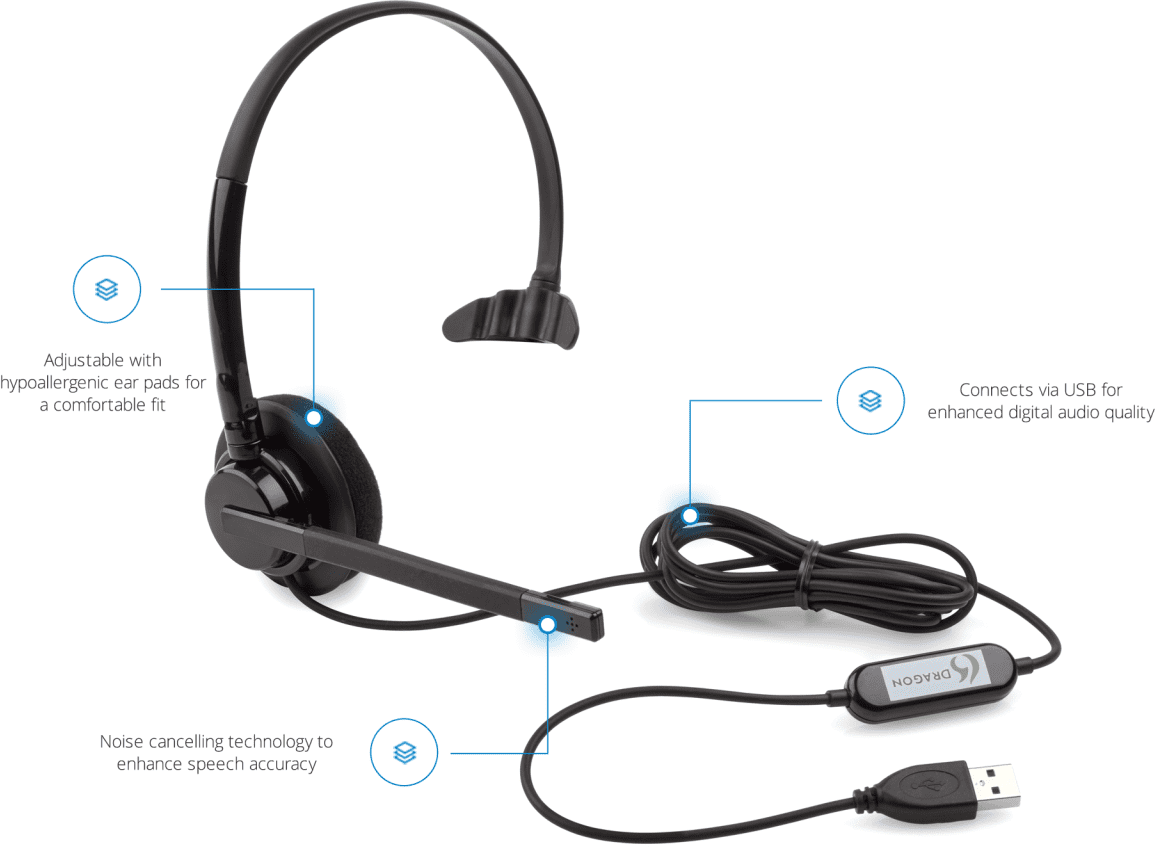 Nuance Dragon Monoaural USB Headset