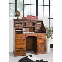 MASSIVMOEBEL24.DE Sekretär Akazie 128x58x138 honig lackiert Oxford #0516