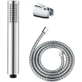 Wenko Basic Line Duschkopf Set Wanne, 3-teilig, klassische Stab-Handbrause,
