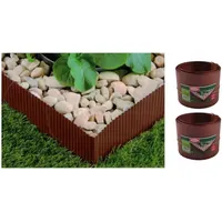 Buri - Bellissa Rasenkante lackiert 10m Beeteinfassung Beetumrandung Mähkante Metall