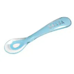 BEABA® Babylöffel aus Silikon 2. Alterstufe blau