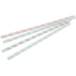 BIOZOYG 3450 Stück Trinkhalme Jumbo 23cm,  Ø8mm Papier, Jumbo-Strohhalme, pastell gestreift, umweltfreundliche Saugröhrchen, biologisch abbaubar