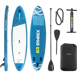 Gymrex Stand Up Paddleboard - aufblasbar - 125 kg - blau - Doppelkammer - 333 x 82 x 12 cm