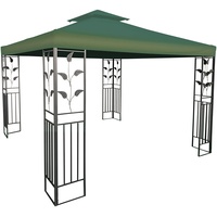 Pavillon Ersatzdach wasserdicht mit PVC Beschichtung 3 x 3 Meter - grün - Pavillondach mit Kaminabzug - Universal Garten Party Pavillon Dach Sonnenschutz