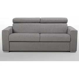 vente-unique VIZIR 4-Sitzer Schlafsofa Express Typ in Stoff - grau - Schlafbereich, breiter Lattenrost, 160 cm - Matratze 18 cm - Grau