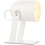 Lightbox skandinavischer Tischstrahler - 24 x 21 x 13 cm - weiße Tischleuchte mit schwenkbarem Kopf & Schalter - für Wohnzimmer - E27, max. 30 W - aus Metall