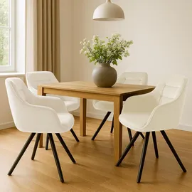 CLP Esszimmerstuhl Russel Samt Oder Stoff, Creme, Samt