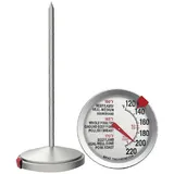 Edelstahl-fleischthermometer Mit Großem Zifferblatt, Wasserdicht, Ideal Zum Grillen, Backen Und Für Geflügel, Mit Langer Sonde.