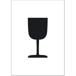 Aufkleber Symbol Zerbrechlich!, Folie, 74x105 mm, 1000 Stück/Rolle