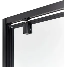 Beliani Duschkabine Einzeltür rechts 80 x 185 cm Schwarz/Sicherheitsglas