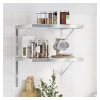 vidaXL Wandregal 50 x 40 x 3 cm Silber