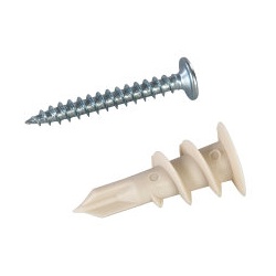 100 x selbstbohrende Gipskartondübel + Schrauben 12 x 32 mm Nylon