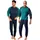 LE JOGGER Pyjama »Schlafanzug für Herren im Doppelpack« Packung, 2 Stück, 4 tlg. in langer Form mit aufgesetzten Streifen, Gr. 44/46 (S), grün, marine, , 620727-44