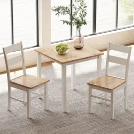 Homcom Küchentisch 69 x 75 x 69 cm Eiche beige/braun