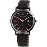 Excellanc Herren - Uhr Lederimitat Armbanduhr Datumsanzeige Analog Quarz 2900125