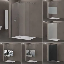 doporro Luxus Duschwand für Dusche Duschabtrennung 50x200cm Walk-In Dusche 8mm ESG-Sicherheitsglas Klarglas inkl. Nanobeschichtung Bremen01K