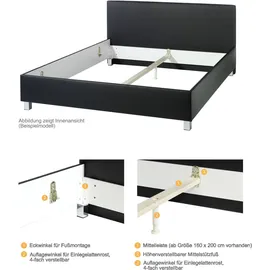 MAINTAL Polsterbett MAINTAL, grau, B:153cm H:117cm L:210cm, Betten, Polsterbett, Bettseiten zerlegt, ohne Bettkasten