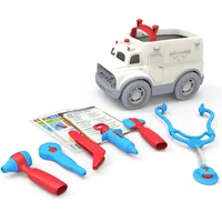 Green Toys 8601313 - Krankenwagen mit Arztausrüstung, Ambulance &