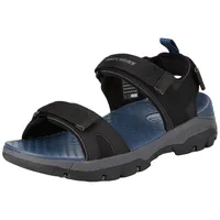 SKECHERS Tresmen Sandalen, Schwarzes Mesh-Synthetik, 44 EU