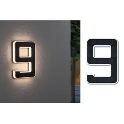 Outdoor Solar Hausnummer 9 IP44 3.000K 0,2W Akku wechselbar