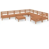 vidaXL 10-tlg Garten-Lounge-Set Honigbraun Massivholz Kiefer