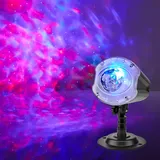 Nedis Dekoratives Licht | LED- und Laserprojektor | Bunte LED und grüner Laser - Innen- und Aussenbereich | Fernbedienung Schwarz