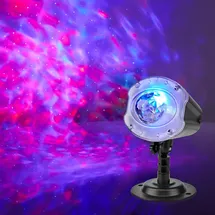 Nedis Dekoratives Licht | LED- und Laserprojektor | Bunte LED und grüner Laser - Innen- und Aussenbereich | Fernbedienung Schwarz