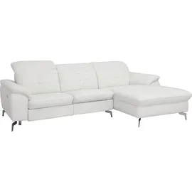 vente-unique Ecksofa aus Büffelleder – elfenbeinfarben – rechter Winkel