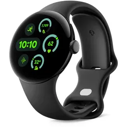 Google Pixel Watch 3, AMOLED, Touchscreen, 32 GB, WLAN, GPS, 31 g, Obsidian Black