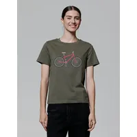 wat? APPAREL T-Shirt Pink Bike in Khaki | Gr.: 42