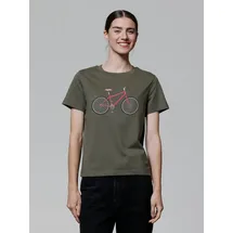 wat? APPAREL T-Shirt Pink Bike in Khaki | Gr.: 42