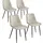 Tectake Esszimmerstuhl Monroe Polyester creme 4er Set