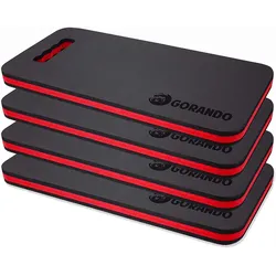 GORANDO® Premium EVA Kniekissen - 44x22cm - für Garten, Haus, Werkstatt - Kniepad - rot - 4er set