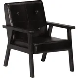 vidaXL Sessel 56,20 x 69,20 x 0 cm Schwarz Leder