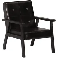vidaXL Sessel 56,20 x 69,20 x 0 cm Schwarz Leder