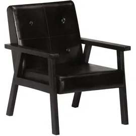 vidaXL Sessel 56,20 x 69,20 x 0 cm Schwarz Leder