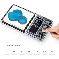 Professionelle Mini-Digitalwaage für Schmuck, elektronische Taschenwaage, Präzisionswaage, 300 g x 0,01 g 1000g,0.1g silber