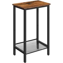HOOBRO Beistelltisch Dunkelbraun Holz 38 x 28 x 73,5 cm