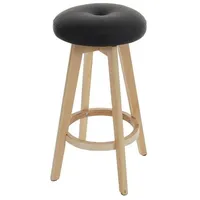 MCW 2er-Set Barhocker Boras, Barstuhl Tresenhocker, Holz Kunstleder drehbar