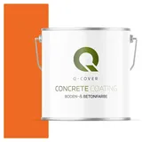 Q-COVER Bodenfarbe Betonfarbe Orange 5,0L Garagenboden Bodenbeschichtung für Innen Kellerfarbe Fußbodenfarbe