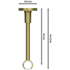 Interdeco Gardinenstange, Sonette Savio 200 cm, 1-läufig, 20 mm Ø Messing-Optik